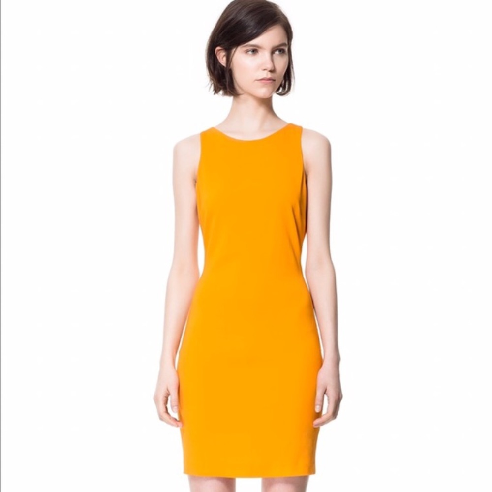 Zara Tangerine Cut Out Dress XS